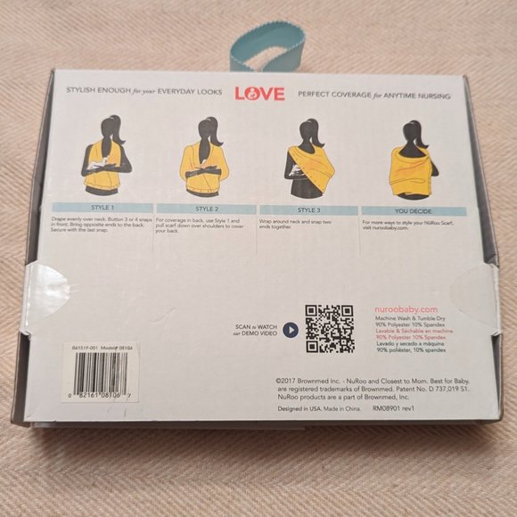 NWT Nuroo Nursing Scarf (Black) - Picture 4 of 10